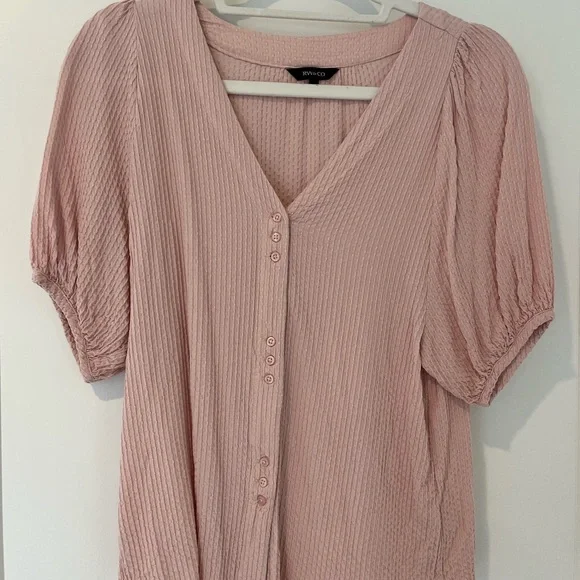 Pink Button-Up Top - Picture 1 of 2